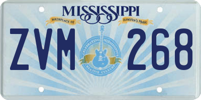 MS license plate ZVM268