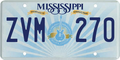 MS license plate ZVM270