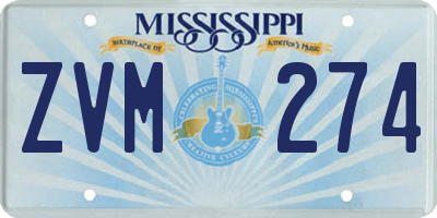 MS license plate ZVM274