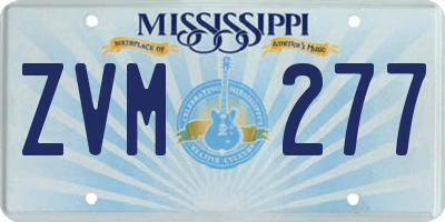 MS license plate ZVM277