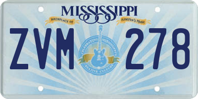 MS license plate ZVM278
