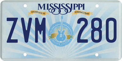 MS license plate ZVM280