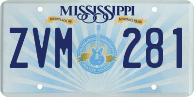 MS license plate ZVM281
