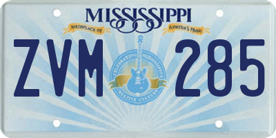 MS license plate ZVM285