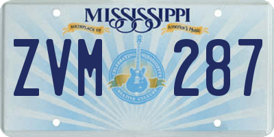 MS license plate ZVM287