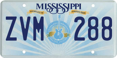 MS license plate ZVM288