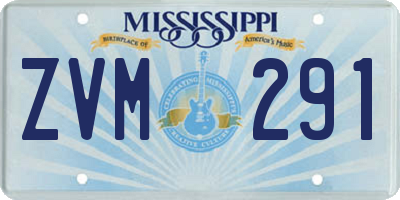MS license plate ZVM291