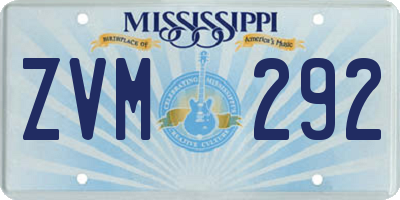 MS license plate ZVM292