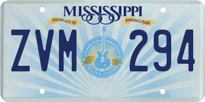 MS license plate ZVM294