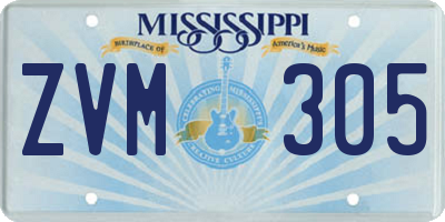 MS license plate ZVM305
