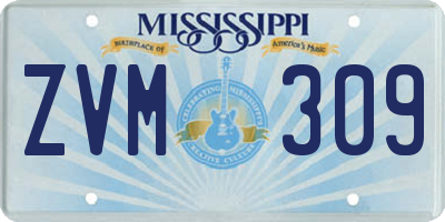 MS license plate ZVM309