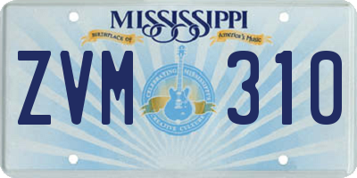 MS license plate ZVM310