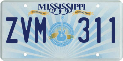 MS license plate ZVM311