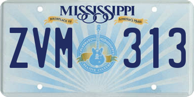MS license plate ZVM313