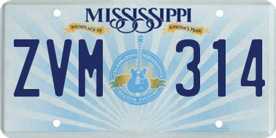 MS license plate ZVM314