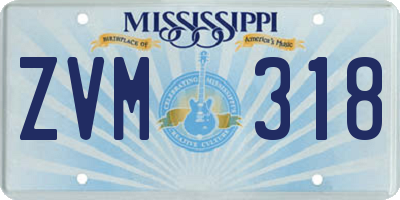 MS license plate ZVM318
