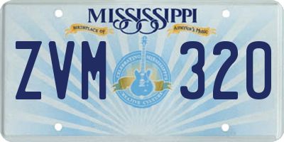 MS license plate ZVM320