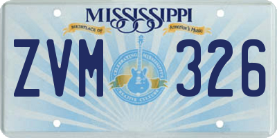 MS license plate ZVM326