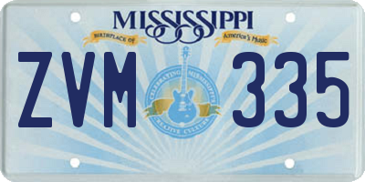 MS license plate ZVM335