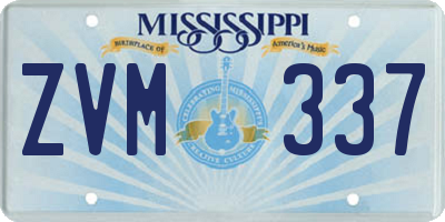 MS license plate ZVM337