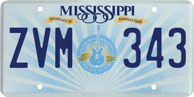 MS license plate ZVM343