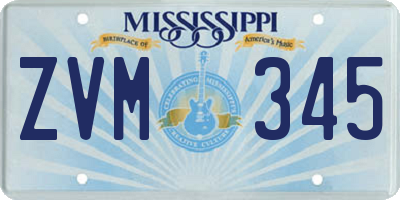 MS license plate ZVM345