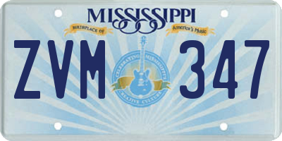 MS license plate ZVM347