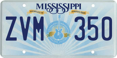 MS license plate ZVM350