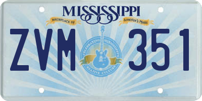 MS license plate ZVM351