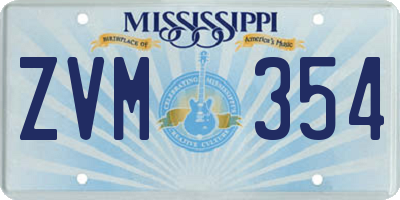 MS license plate ZVM354