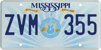 MS license plate ZVM355