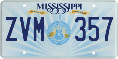 MS license plate ZVM357