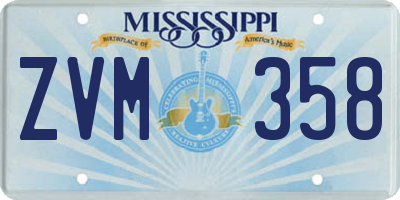 MS license plate ZVM358