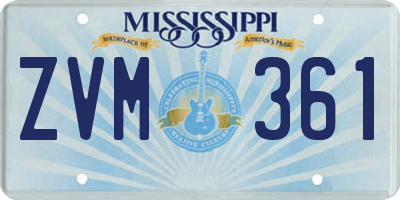 MS license plate ZVM361