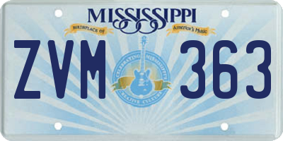 MS license plate ZVM363