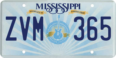 MS license plate ZVM365