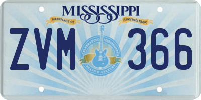 MS license plate ZVM366