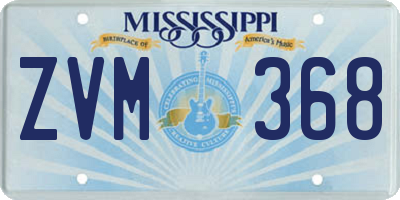 MS license plate ZVM368