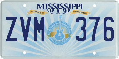 MS license plate ZVM376