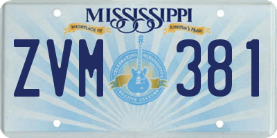 MS license plate ZVM381