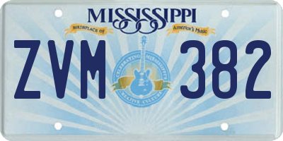 MS license plate ZVM382