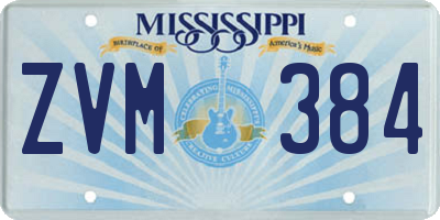 MS license plate ZVM384