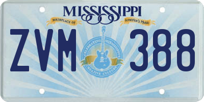 MS license plate ZVM388