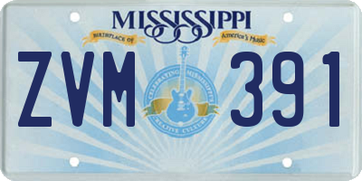 MS license plate ZVM391