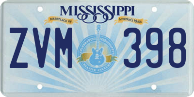 MS license plate ZVM398