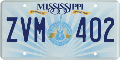MS license plate ZVM402