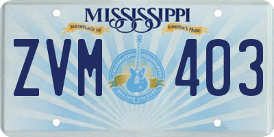 MS license plate ZVM403