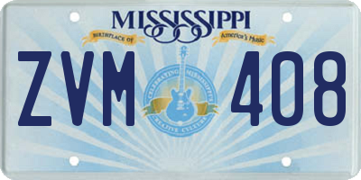 MS license plate ZVM408