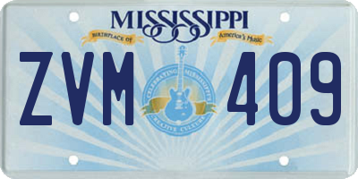 MS license plate ZVM409