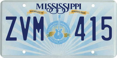 MS license plate ZVM415